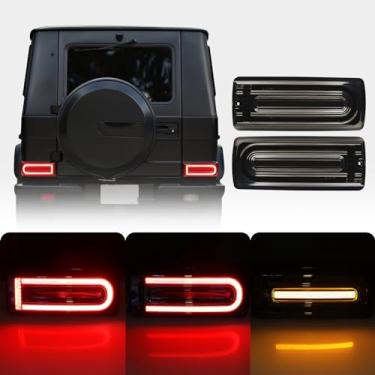 Imagem de SHINEFIT Luzes de seta de LED frontais + luzes traseiras compatíveis com W463 G-Class G500 G550 G55 G63 AMG 1999-2018