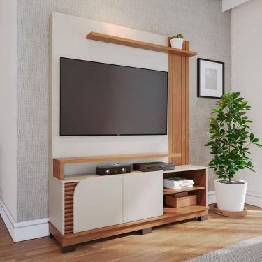 Imagem de Estante para TV Até 65 Polegadas Boss 2 Portas Off White/Freijó 1500 - Pnr Móveis