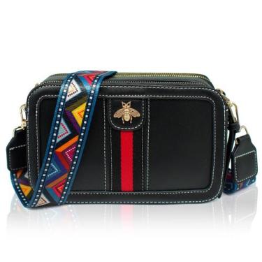 Imagem de Bolsa tiracolo Beatfull Designer Bee em couro PU preta