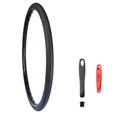 Imagem de BALINGE 1 pacote de pneu de bicicleta de estrada 700C 700 * 32C pneu de substituição de bicicleta, pneus de cascalho dobráveis para bicicleta, resistente ao desgaste, 1 pacote + alavancas (sem tubos