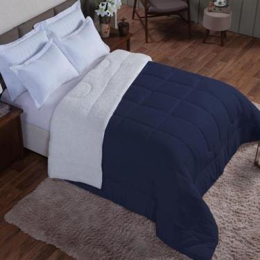 Imagem de Coberdrom Sherpa Tecido Nobre 400 Fios Casal Queen Casa Dona, AZUL MAR