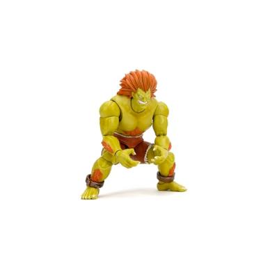 Imagem de Jada Street Fighter II Blanka Deluxe Action Figure - 1:12 Scale, Highly Articulated, Interchangeable Hands & Head, Electric Thunder Accessory - 7" Tall, Video Game Collectible