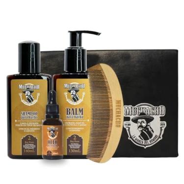 Imagem de Kit Shampoo + Balm + Óleo para Barba Muchacho Bay Rum - Com Pente de Madeira