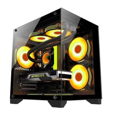 Imagem de Gabinete Gamer Aquário Com 4 Fans Inclusas Para Water Cooler Rgb Tampa