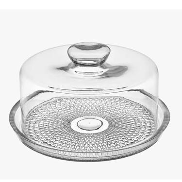 Imagem de Queijeira Prato Porta Queijo Frios Bolo - Tampa Vidro Transparente 21x16(MODELO VITAZZA)