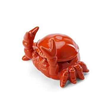 Imagem de Cinzeiro De Caranguejo Vermelho Pequeno Chá Pet Com Capa Decoração Fof