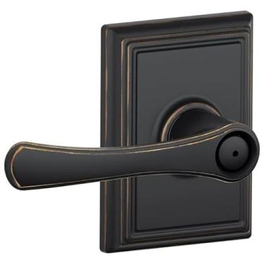 Imagem de Schlage Conjunto de ma anetas de porta F40-VLA-ADD Avila Privacy com acabamento decorativo Addison, bronze envelhecido