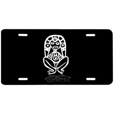 Imagem de Placa de licença sublimada frontal decorativa com símbolo Taino de Porto Rico para mulher grávida, 0,65 mm de espessura, 15 cm x 30 cm - 1040