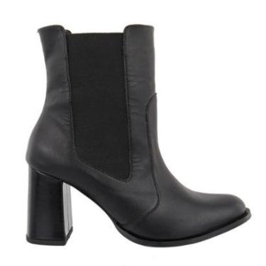 Imagem de Bota Chelsea Feminina Cano Baixo Salto Grosso Elástico Lateral Bota Casual Dia a Dia-Feminino