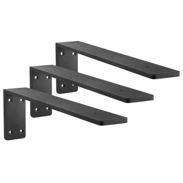 Imagem de Aunulahca Suporte De Bancada 3/8 Espessura Prateleira Resistente Pacote Com 3 18 Pol. Em Formato L Para Granito, Madeira, Laminado (18 X 8 2,5)