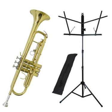 Imagem de Kit Trompete TP 200 Laqueado New York + Estante de Partitura S1