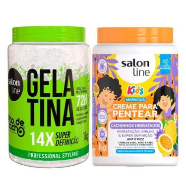Imagem de Kit Gelatina Salon Line todecacho Super Definição 1Kg E Creme De Pente