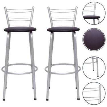 Imagem de Kit 2 Banco Banquetas Alta Bar Balcão Cozinha Gourmet Bistrô Bancada A