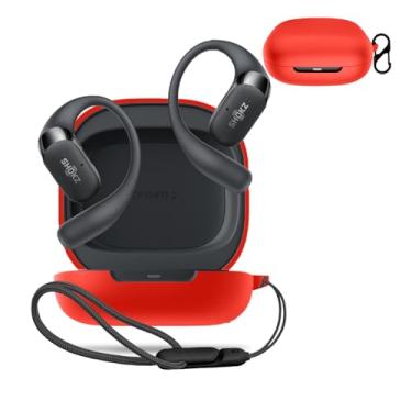 Imagem de NOUKAJU Capa protetora para SHOKZ OpenFit 2, capa protetora para fone de ouvido (com mosquetão + cordão) à prova de quedas, à prova de choque, à prova de poeira, capa protetora para SHOKZ OpenFit 2