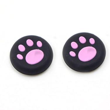 Imagem de Capa de silicone para polegar Joystick para Sony PS3 PS4 PS2 Xbox One Xbox 360 Xbox One X S PS4 Pro Slim Cat Print, 2 PCS Pink
