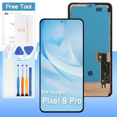 Imagem de Substituição de tela OLED para Google Pixel 8 Pro 17.0 cm GC3VE, G1MNW Display LCD Touch Digitalizador de Vidro Montagem - Preto com Moldura - Ferramentas (não para Pixel 8/Pixel 8A)