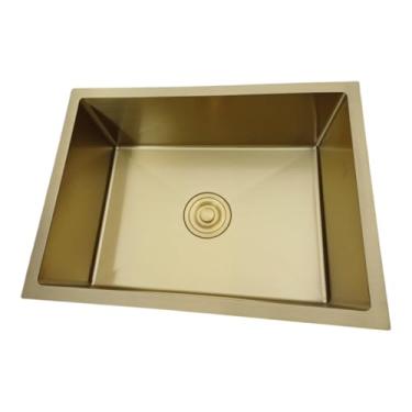 Imagem de Cuba Gourmet Inox Cozinha Dourada Grande 59x44x20 Dourado