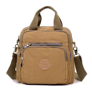 Imagem de Bolsa Mochila Feminina Nylon Com Alça Removível - Ninabag, Bege