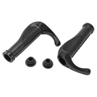 Imagem de Bicicleta Guiador Grips Ergonômico Anti Skid Handle Bar Grips Ciclismo Handle End Lock (Preto)