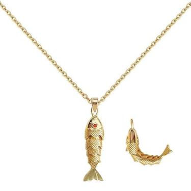 Imagem de Colar feminino de peixe boêmio, colorido, esmaltado, praia, havaiano, delicado, sorte, peixe, joia minimalista para ela, Adjustable, Aço inoxidável, Sem Pedra Preciosa