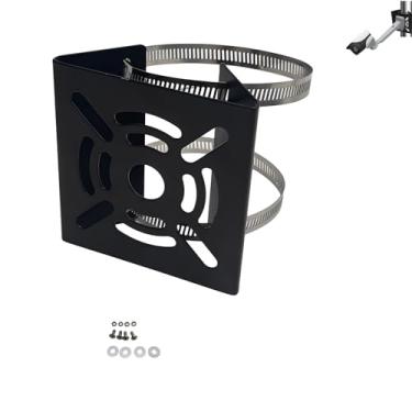 Imagem de NVRTTRR Suporte vertical para poste de telefone, ponto de acesso AP, cliente CPE, adaptador de montagem vertical para câmera de segurança CCTV PTZ Dome interna e externa com aros de 5 x 19,5 cm (preto