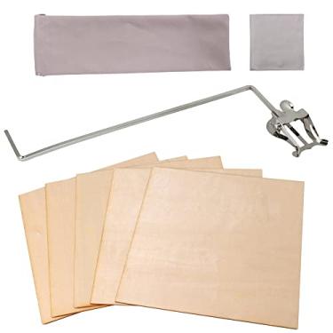 Imagem de Yibuy 6 peças de suporte de lira de barítono com plugue quadrado de 4 mm e folhas de cortiça de madeira de 1,5 mm