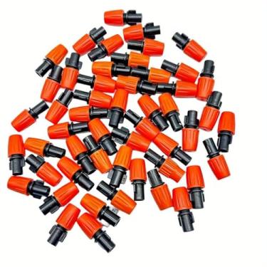 Imagem de 100 peças de pulverizador de irrigação por gotejamento de bocal atomizante 1/4 pol/6 mm fluxo ajustável microaspersor equipamento de irrigação de resfriamento de jardim para gramado vegetais estufa