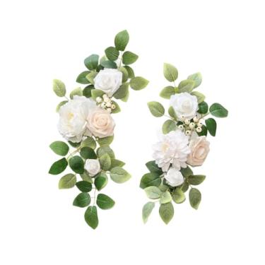 Imagem de Fancyes 2x Flores de Arco de Casamento, Decoração de Placa de Boas-vindas, Folhas Verdes Rústicas, Flores Artificiais para Cerimônia de Aniversário, Estilo C