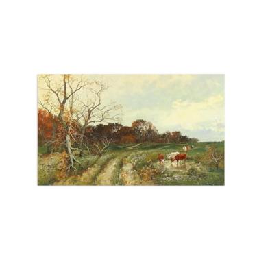 Imagem de Adof Kafmann Canvas Wall Art Pictures-Famous Art Prints-Bedroom Wall Art Painting-Reprodução em tela - Verão com vacas 30x50cm12x20inch Sem moldura