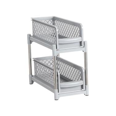 Imagem de AFXGUSD Organizador de Armários Deslizantes para Cozinha, Prateleira Organizadora para Armários de Cozinha, Cinza, Tamanho real