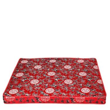 Imagem de Almofadas de assento de brocado de seda chinesa espessas personalizadas almofadas de cadeira com laços cadeira de jantar sofá poltrona antiderrapante decoração de casa (45 x 38 x 4 cm, vermelho shiliu