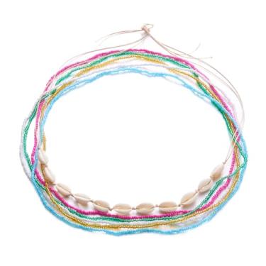 Imagem de Conjunto de correntes de contas de cintura boho coloridas para o verão, corrente de barriga africana, contas elásticas para perda de peso, correntes corporais, joias de biquíni para mulheres