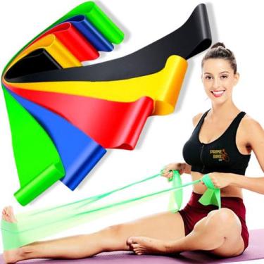 Imagem de Kit 5 Elástico Treino Mini Band + Faixa Thera Band Exercício - NoBrand