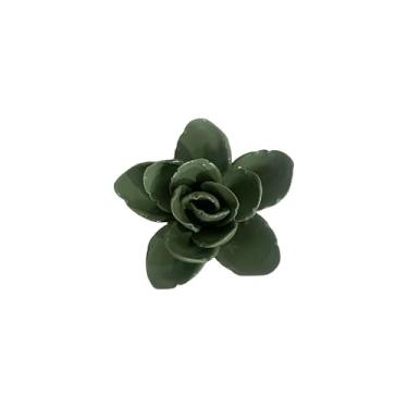 Imagem de Kalanchoe fedtschenkoi, verde escuro, flores de parede de cerâmica feitas à mão, arte de parede floral decorativa, flores artesanais, buquês de cerâmica de inspiração vintage, decoração de parede