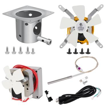 Imagem de konros Peças de substituição para grelha de pellets de madeira para Traeger & Pit Boss, motor helicoidal, kit de ventilador de indução de grelha, panela de queimadura de fogo, Ignitor Hot Rod com