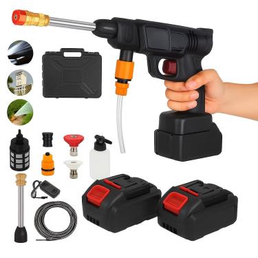 Imagem de Lavadora de Alta Pressão Portátil, Kit com Maleta, 3 Modos de Pulverização, 2 Baterias, 40cm de Extensão