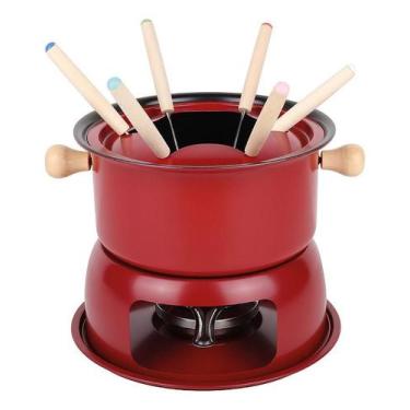 Imagem de Conjunto Panela Fondue 11 Peças Com Garfos Vermelha Lucerna - Haüskraf