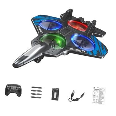 Imagem de Kokiya Avião de controle remoto de espuma RC, resistente a quedas, recarregável por USB, fácil de pilotar, anticolisão, modelo de caça de EVA, Bateria única Azul