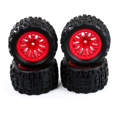 Imagem de RC Branch Wheel & Rubber Tire Set for Arrma 1/18 Granite Grom (Red)