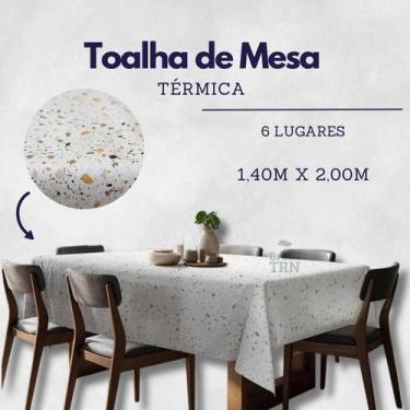 Imagem de Toalha de Mesa 6 Lugares Térmica 1,40 x 2,0mt Impermeável Estampada Fo