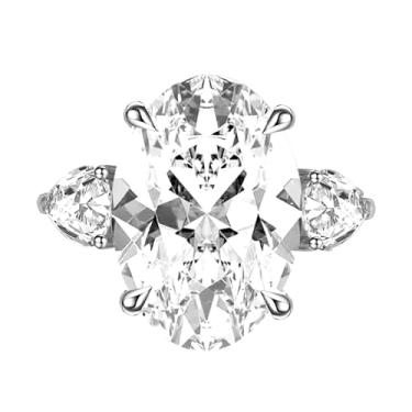 Imagem de fook doll Certificado IGI 1-10 quilates 14K branco/amarelo/ouro rosa corte oval anel de noivado diamante crescido em laboratório anel de noivado (cor D-E Clarity VS-VVS), Ouro, Diamante