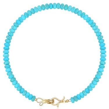 Imagem de Colar de pedras preciosas, gargantilha com contas, para mulheres, melhores amigas, presentes de aniversário para adolescentes, coisas modernas, meias de Natal para ela, laço de ouro 14K, joia de pedra