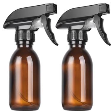 Imagem de Frascos de spray de vidro âmbar de 118 ml (pacote com 2) – Recarregáveis com conta-gotas, funil e 4 etiquetas | Proteção UV para óleos essenciais, cuidados com o cabelo e soluções de limpeza