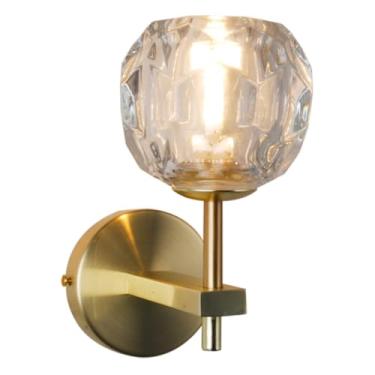 Imagem de Arandela Dourada Cúpula de Cristal Luxo Espesso 90º G9 Bivolt