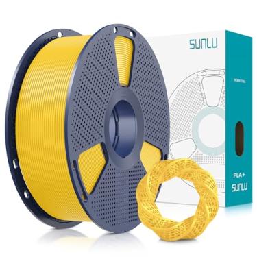 Imagem de SUNLU PLA Plus Filamento 1,75mm 1KG, Carretel Perfeitamente Enrolado, PLA+ 1000g, Precisão Dimensional +/- 0.02 mm, Compatível com a Maioria das Impressoras 3D FDM, 1kg (2.2lbs), Amarelo Vibrante