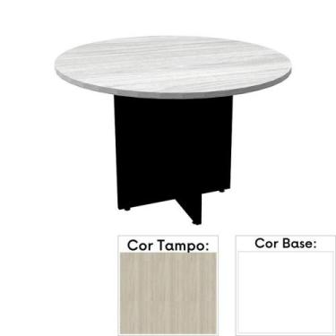 Imagem de Mesa de Reunião Redonda 110 x 110 cm Pé Painel PE25 em MDP Nogueira Ca