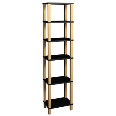Imagem de Estante Madeira 6 Prateleiras Pretas Evolukit 38X26X160