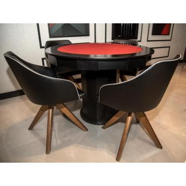 Imagem de Mesa de Carteado com Gavetas e Porta copos - 1,09x0,80 - Com xadrez - 