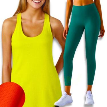 Imagem de Conjunto Camiseta REGATA MALHA FRIA POLIAMIDA + Calça Legging Leg BÁSI