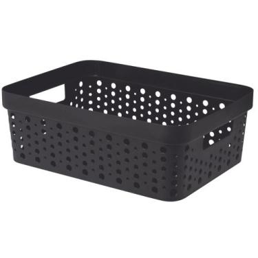 Imagem de Cesto Organizador s/Tampa Trama Rattan 11 Litros Multiuso Plástico - U